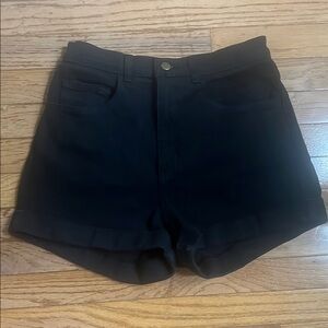 American Apparel high waisted black denim shorts 28/29
